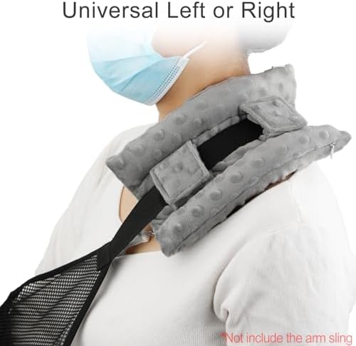Upgrade Neck Pad Strap Cushion Pillow for Arm Sling Comfort Shoulder Support Pad Rotator Cuff Replacemet Surgery Elbow Brace Carry Padded Cover Broken Wrist Hand Injury Cast, Minky Dot Light Gray