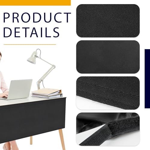 48" Under Desk Privacy Panel Self-Adhesive Modesty Panel 600D Heavy Duty Desk Skirt Privacy Divider for Office Home or Standing Workstation Concealer Shield