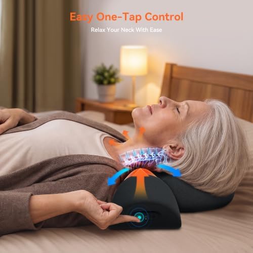 3 in-1 Cordless Neck Massager Pillow with Heat, Vibration & Traction