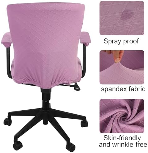 Tallew 4 Pcs Office Chair Covers Stretch Seat Armrest, Light Purple