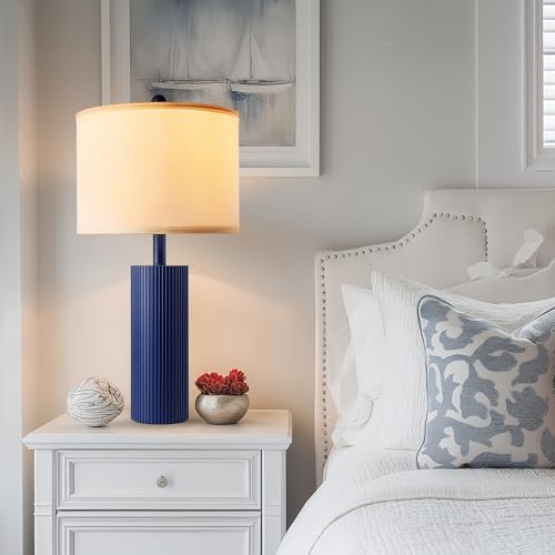 24.5” Table Lamps for Living Room Set of 2, Touch Control, Blue