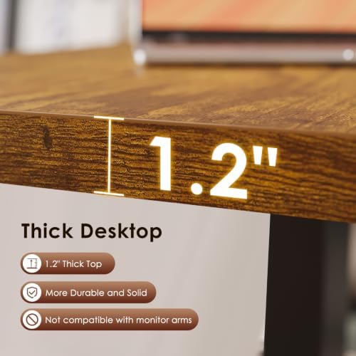 OffiGo 71" Executive Electric Standing Desk Height Adjustable, Rustic Brown