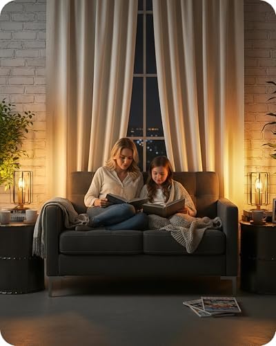 Industrial Table Lamp Set of 2, Small Brass Desk Lamp with Dimmable 2400K Warm Light LED Bulb, Vintage Desk Lamp, Nightstand Lamp for Bedroom, Study, Office, Small Space, Gold D05TLP205