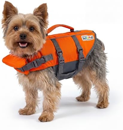 Outward Hound Granby Splash Dog Life Jacket, Life Vest, Orange, X-Small