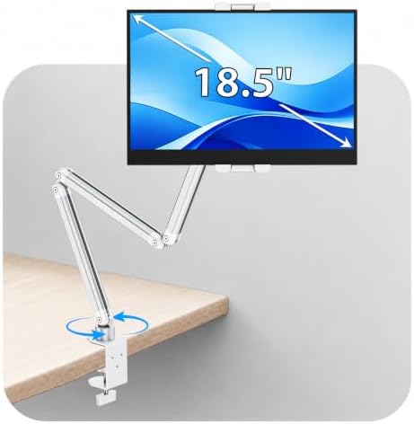Urmust Portable Monitor Stand up to 18.5", iPad Stand for Desk, Silver