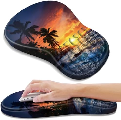 YIWEI Ergonomic Mouse Pad with Wrist Rest for Carpal Tunnel Pain Relief