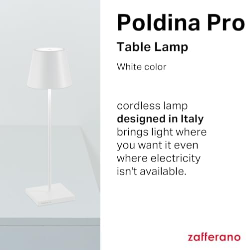 Zafferano, Poldina Pro, Rechargeable Cordless Lamp, White