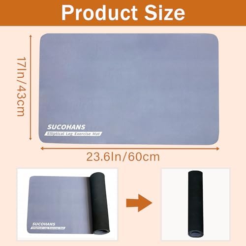 Under Desk Elliptical Mat 23.6" x 17", Non-Slip Mat for Stepper
