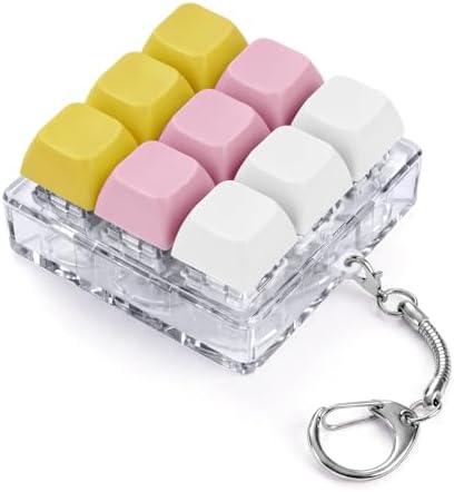 Keyboard Fidget Toy, Creamy Fidget Clicker Keyboard Fidget Keychain, Button Fidget Gifts for Adults, Boost Focus & Ease Anxiety Anywhere — Perfect Stress-Relief Gift (3×3 Grid Layout K)