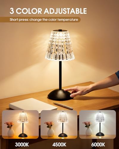 Nusogon 4 Pack Rechargeable Cordless Table Lamp, Touch Control Desk Lamp