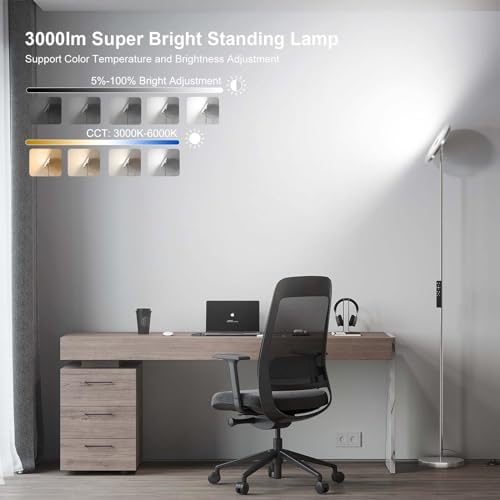 SUNMORY Floor Lamps for Living Room，LED Standing Lamp with Remote Control