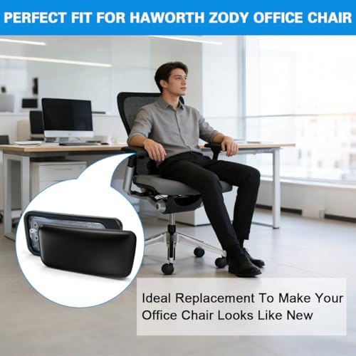 Arm Pads for Haworth Zody Chair, Armrest Pads Replacement Compatible with Zody Office Chair（1pair） Black