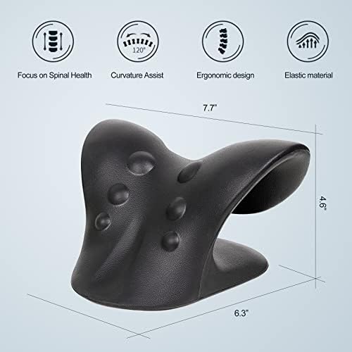ComfortLife Neck Stretcher for Pain Relief, Neck and Shoulder Relaxer Cervical Traction Device Pillow for Muscle Relax and TMJ Pain Relief(Black)