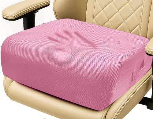 6" Extra Thick Memory Foam Office Chair Cushion – 2-Layer Booster Seat for Back & Tailbone Pain Relief, 18 x 16 x 6in Non-Slip Cushion with Carry Handle for Wheelchair, Car, and Airplane