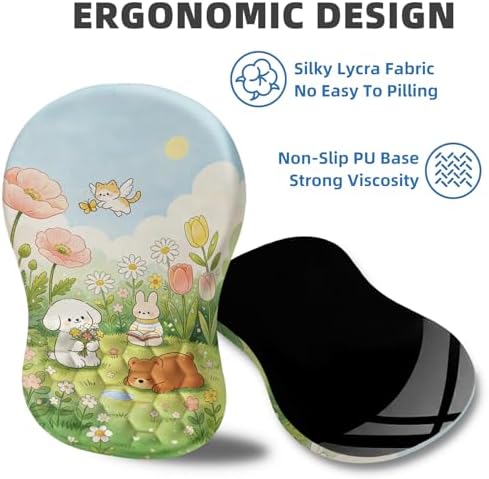 Ergonomic Mouse Pad with Wrist Rest, Memory Foam Wrist Support,Massage Bump