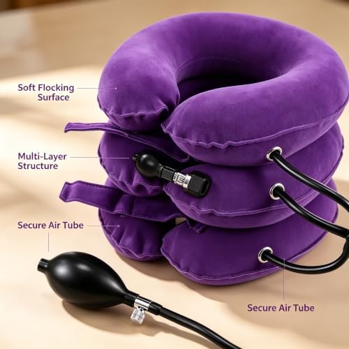 Inflatable Purple Cervical Neck Traction Brace Adjustable