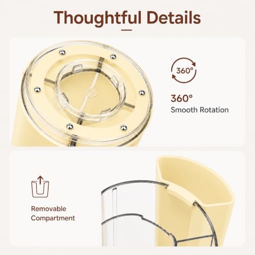 360° Rotating Pen Holder for Desk Adjustable Pencil Organizer, Beige