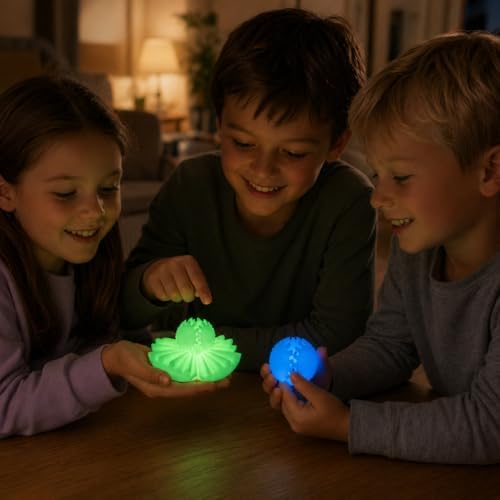 2PCS Glow in the Dark Gear Ball Fidget Toys Steampunk Gear Sphere Stress Relief for Kids Adults 3D Printed Unique Gifts Christmas White Elephant Stocking Stuffer Easter (Glow Set,Dia.2.5")
