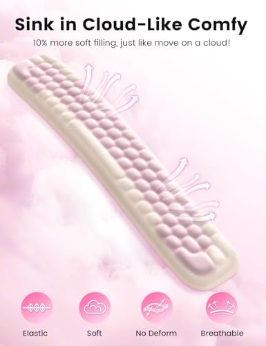 Meatanty Keyboard Wrist Rest, Ergonomic Keypad Support, Soft Memory Foam Hand Rest Pad for Typing Comfort, Computer Desk Accessories Hand Palm Pain Relief, Laptop Office Home School Women Girl Cute