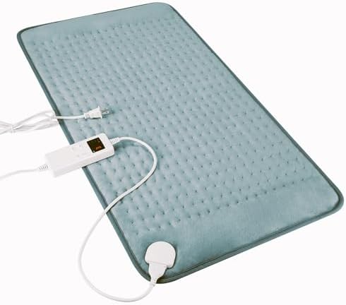 Machine Washable Heating Pad with Auto Shut Off, 6 Heating Levels 4 Timer Settings, Dry & Moist Heat Therapy Heating Pad for Period Cramps