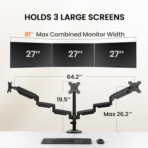 ErGear Triple Monitor Mount for 13-30 inch Screens