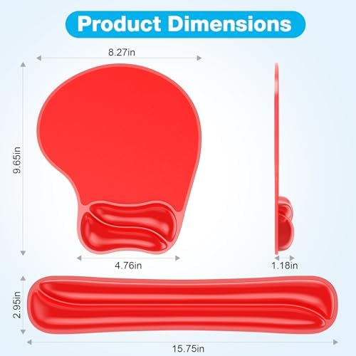 Gel Wrist Rest Mouse Pad Set, Ergonomic Support for Office Gaming