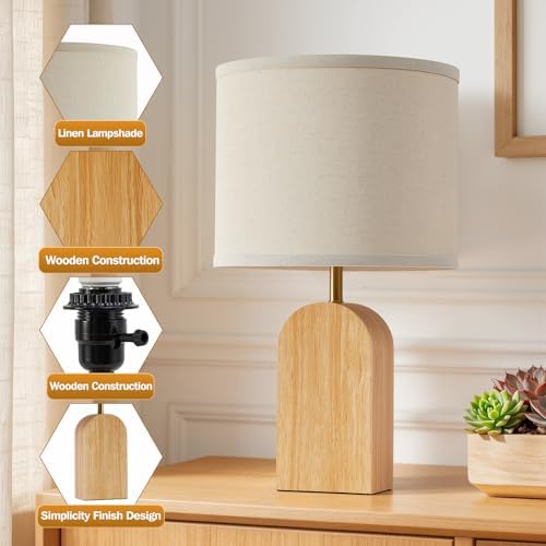Table lamps for Bedroom Living Room,19" Bedside Lamps Set of 2,Burlywood