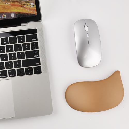 Ergonomic Mouse Wrist Rest Pad, Small Gel Mouse Keyboard Support Cushion Non-Slip Base, for Easy Typing and Wrist Pain Relief Office Computer, Laptop, PC Gaming (Brown)