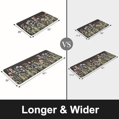 KIMODE Anti Fatigue Kitchen Mats for Floor,Cushioned Farmhouse Kitchen Rugs