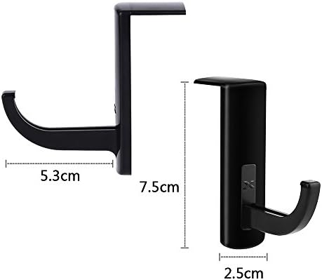 Mudder 4 Pack Headphone Hanger Hook for Monitor, Adhesive Mount, Black