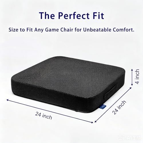 Ifoam Memory Foam Layer Wheelchair Cushion+Extra Waterproof Cover 24×24×4