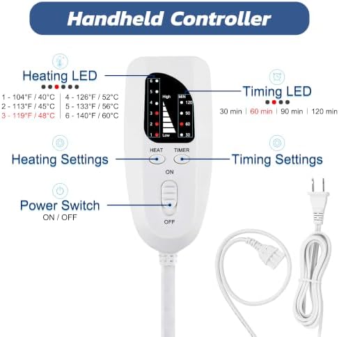 Electric Heating pad for Back Neck Shoulder Knee Arms Legs- Electric Heat Pads with 6 Heat Settings & Auto Shut Off &Dry/Moist Heat Heating Pad for Birthday Mother Father Girl Men Women