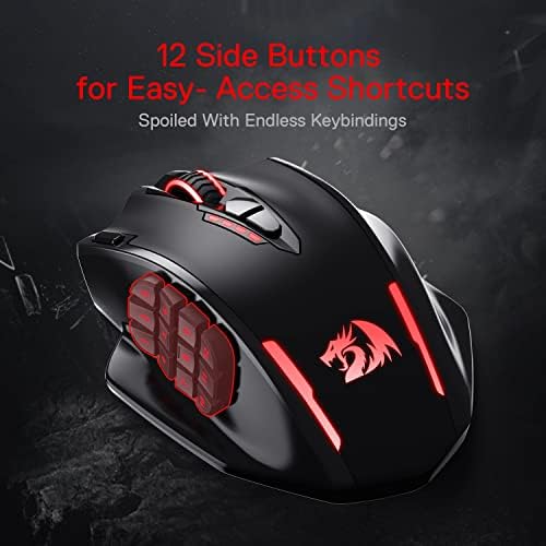 Redragon M913 Wireless RGB MMO Gaming Mouse 16000 DPI Remapping Keys