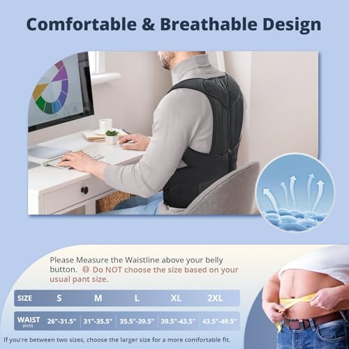 Fitsupport Back Brace Posture Corrector for Women and Men Back Lumbar Support Shoulder Posture Support for Improve Posture Provide and Back Pain Relief Medium(Pack of 1)