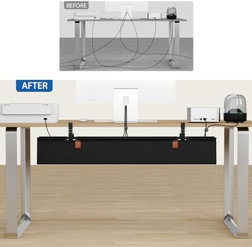 Zilink Under Desk Management Tray Desk Cable Organizer 40 inch, Black