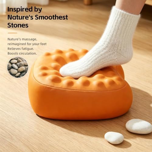 Foot Rest Under Desk, Memory Foam Ergonomic Footrest, Orange