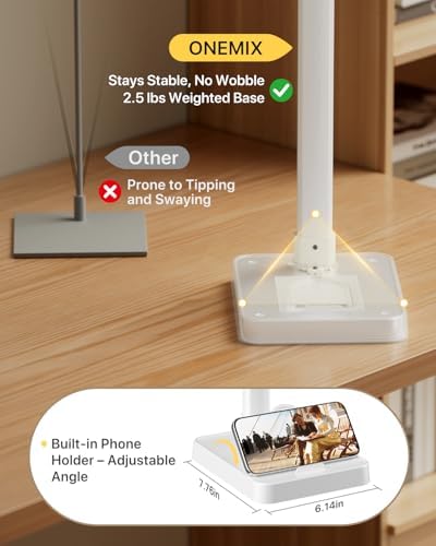ONEMIX LED Desk Lamp with Base, 42-Inch 4-Panel Light for Dual Monitors