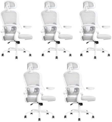 5 Pack Ergonomic Office Chair,Ultra Thick Spring Cushion Desk Chair,Grey
