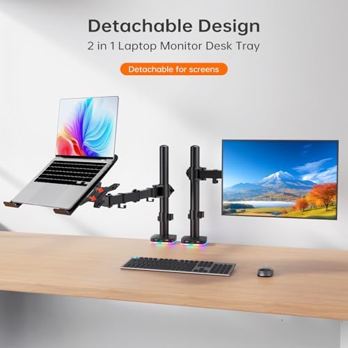 Afaloona RGB Convertible Laptop and Monitor Mount with USB Hub, Adjustable