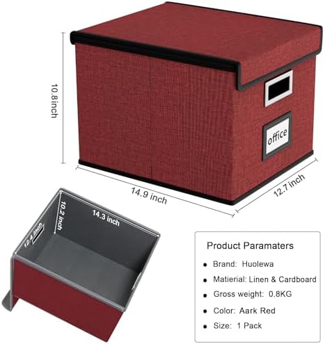 File Organizer Box with Lids, Collapsible File Folder Organizer