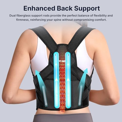 Fit Geno Posture Corrector for Women Lite, Upper Back Brace for Slouching