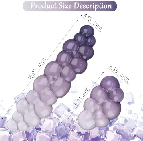 Gel Cloud Wrist Rest for Keyboard and Mouse Gradient Purple Clear Keyboard Wrist Rest Transparent Ergonomic Cute Mouse Wrist Pad Silicone Non-Slip Wrist Pad for Computer Gaming Laptop Home Office