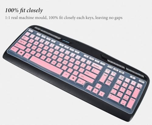 Keyboard Cover for MK320 MK330 K330 Wireless Desktop Keyboard, MK320-YR002/Y-R0009 Keyboard Skin Accessories-Gradual Pink