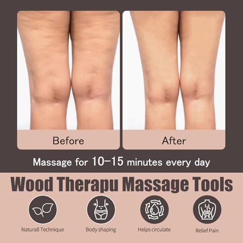 7-Piece Wooden Massage Tool Kit, Manual Body Massager Set for Home