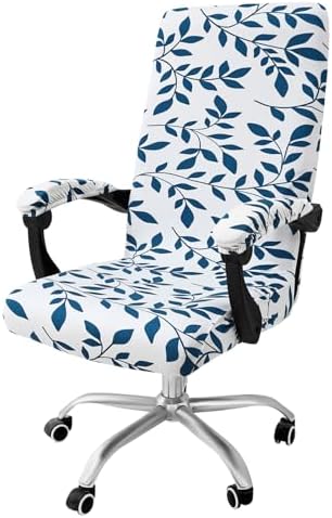 Smiry Office Computer Chair Cover with Armrest Covers, Teal and White