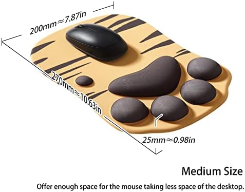 Cat Paw Mouse Pad, Ergonomic Mouse Mat with Wrist Support