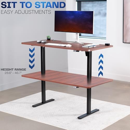 VIVO Dark Walnut 60 x 30 in Standing Desk, DESK-KIT-0B6D