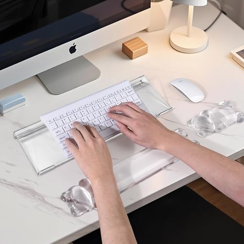 16.9inch Computer Keyboard Stand for Desktop, Gel Keyboard Wrist Rest Set