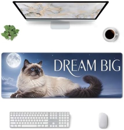 Ragdoll Cat Gaming Mouse Pad Large Mouse Pad 11.8x31.5 in Navy Blue