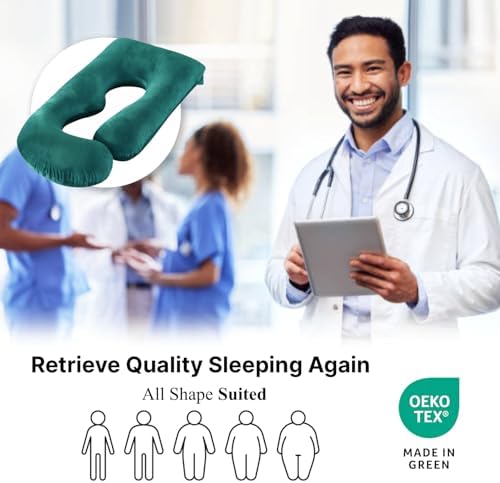 ALLOPERA Pregnancy Pillow, Full Body Maternity Pillow 57 inch, with Removable Washable Cover - Sleep Support for Legs, Back, Neck, Shoulder, HIPS, Belly, Velvet Cover (Dark Green)